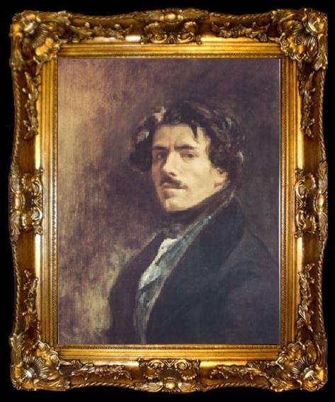 framed  Eugene Delacroix Portrait of the Artist (mk05), ta009-2